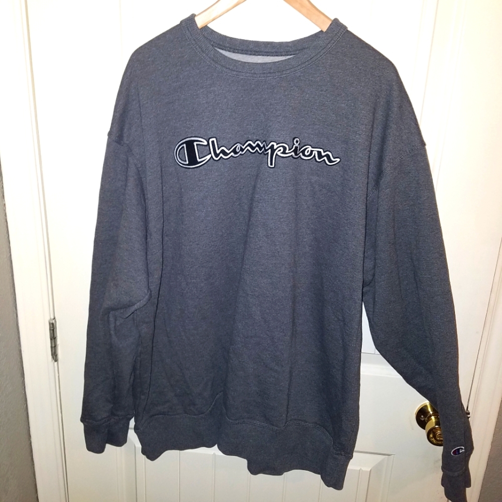 Champion Mens Sweater Gray 2XL.